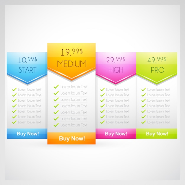 Price table design template