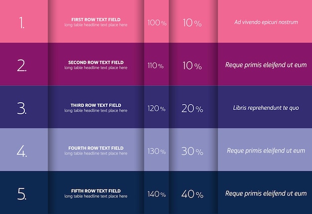 Price table template pricing banner chart infographics element vector