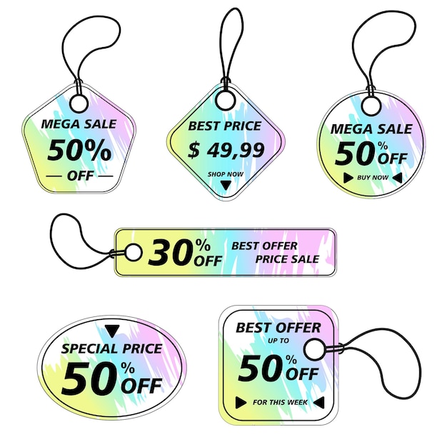 Price tag design, hanging price tag, price tag sticker