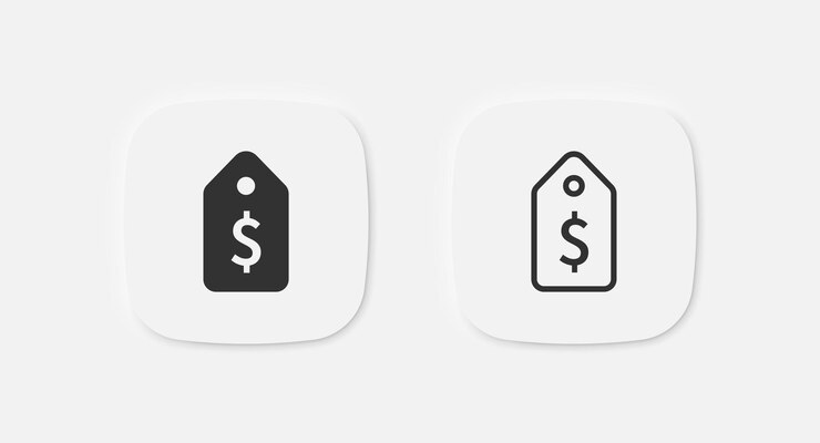 Price tag icon Sale label sign Dollar coupon symbol Vector isolated sign
