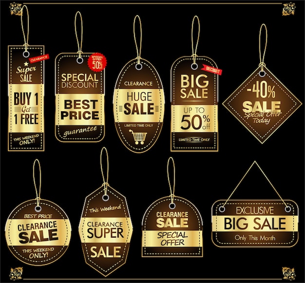 Vector price tag retro vintage collection