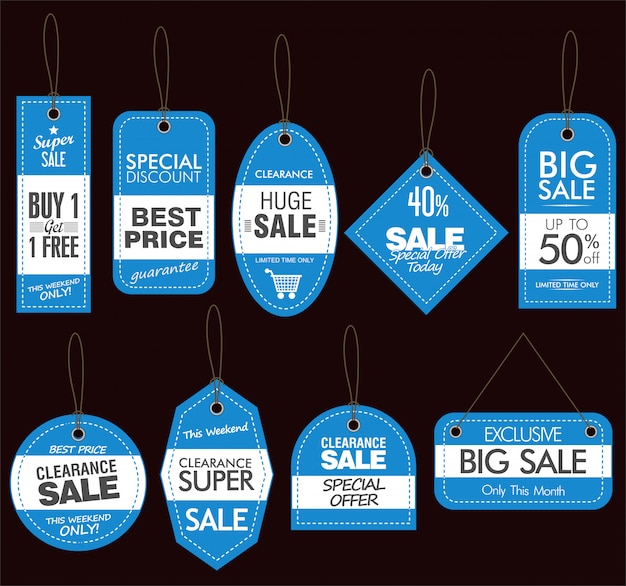 Vector price tag set