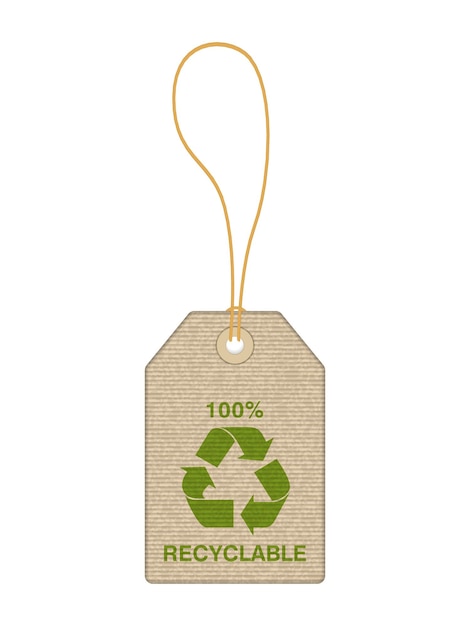 Vector price tag with recycle symbol