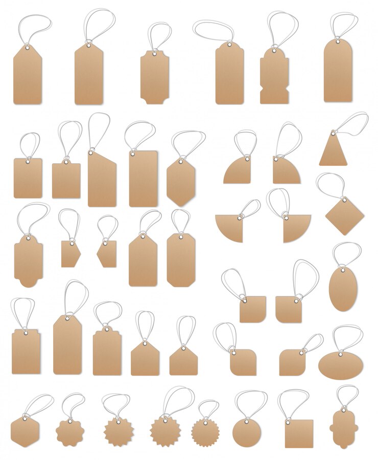 Vector price tags, empty labels, sale tags and labels