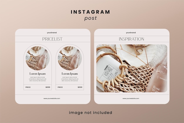 Vector pricelist instagram post design template