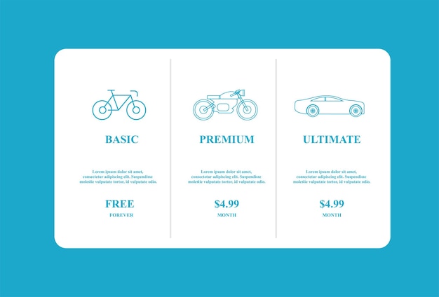 Pricing plan banners infographic template