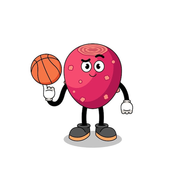 Prickly pear illustration as a basketball player