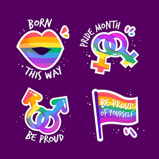 Vector pride day badges collection