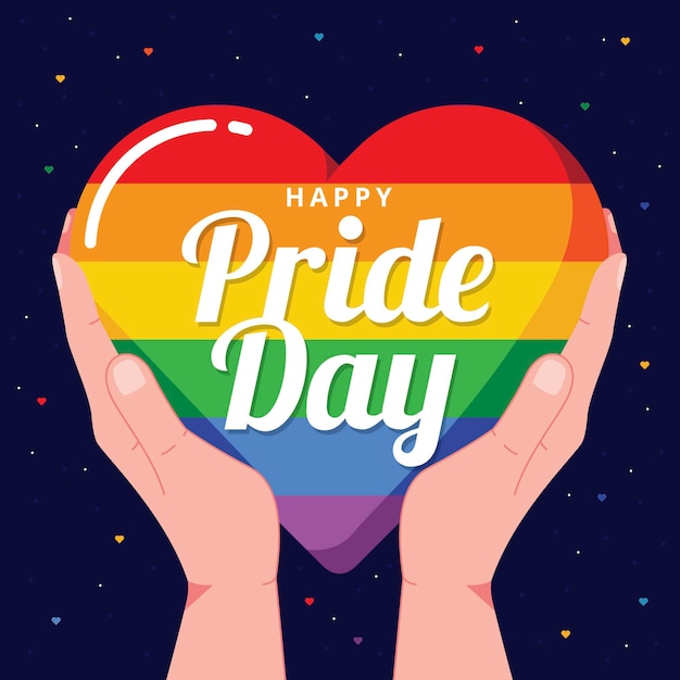 Vector pride day concept with heart