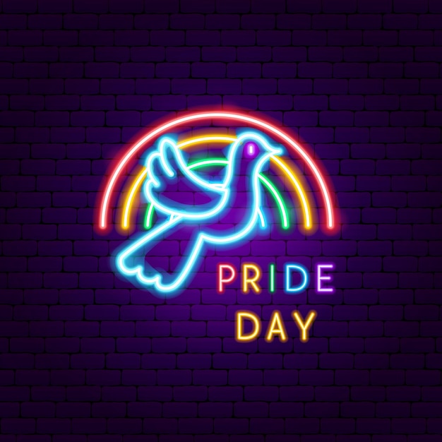 Неоновая этикетка Dove Day Pride