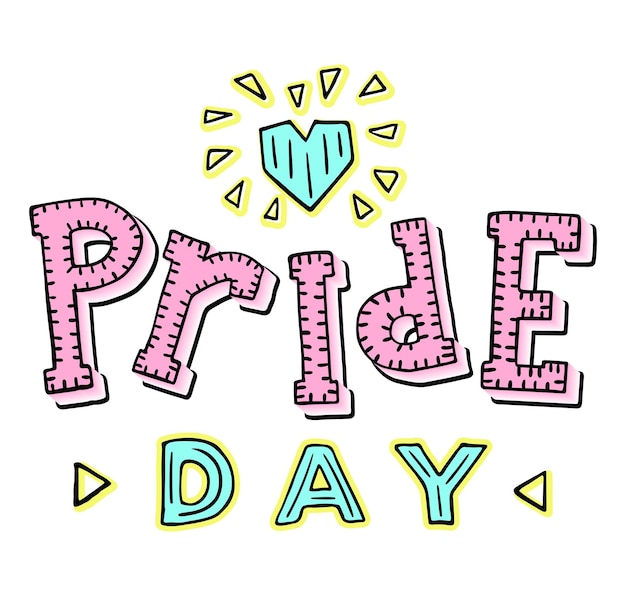 Pride day gekleurde letters