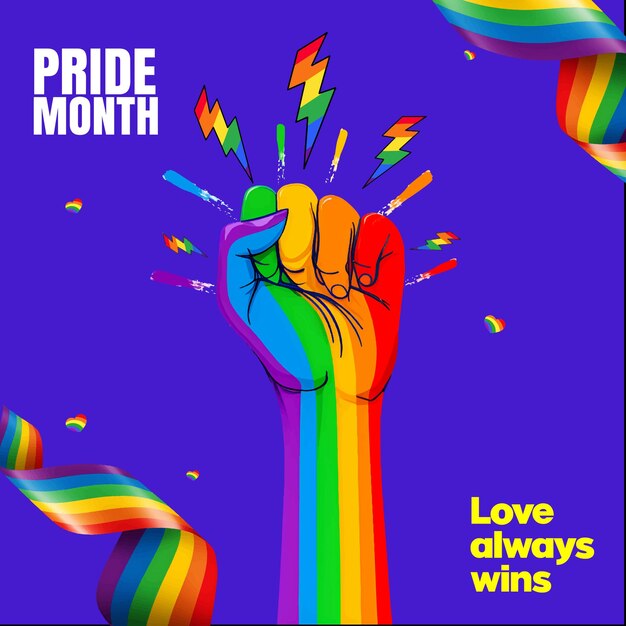 Vector pride day pride month banner post op sociale media