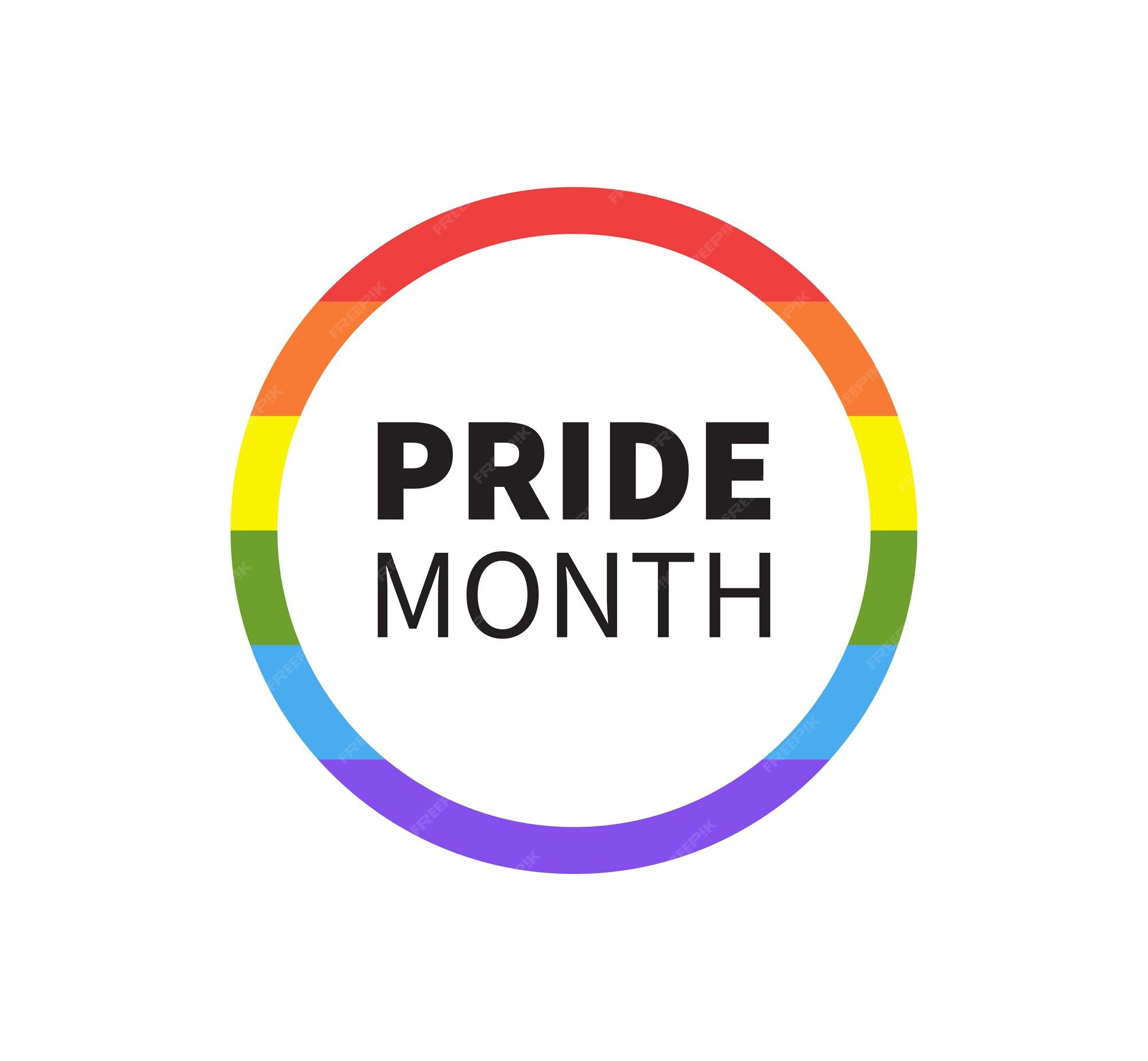 Premium Vector Pride flag circle pride month june logo lgbt rainbow