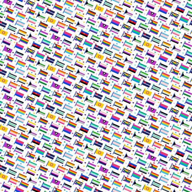 Pride Flags Flat Seamless Pattern