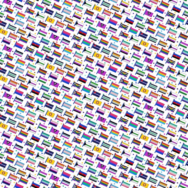 Vector pride flags flat seamless pattern