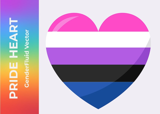 Pride heart gender fluid