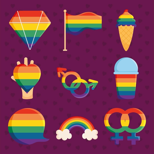 Vector pride icon set