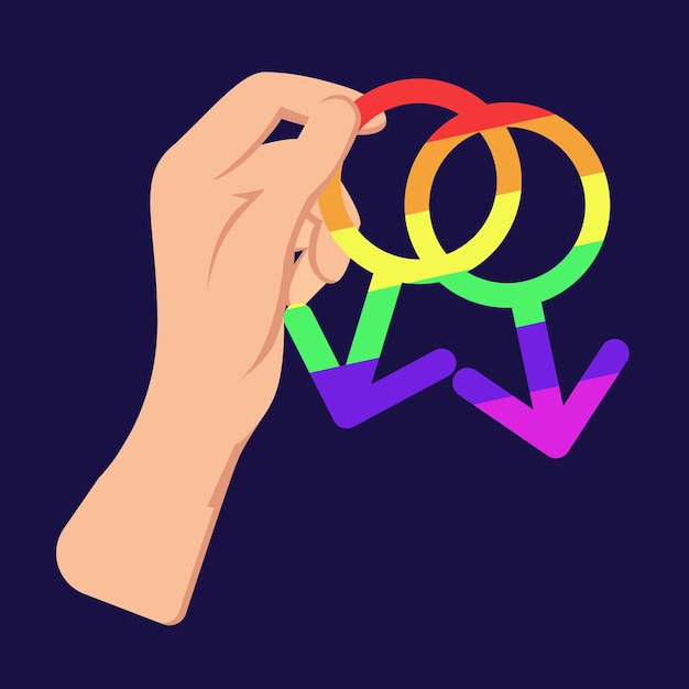 Vector pride lgbtq peace rainbow love support freedom symbols gay pride month