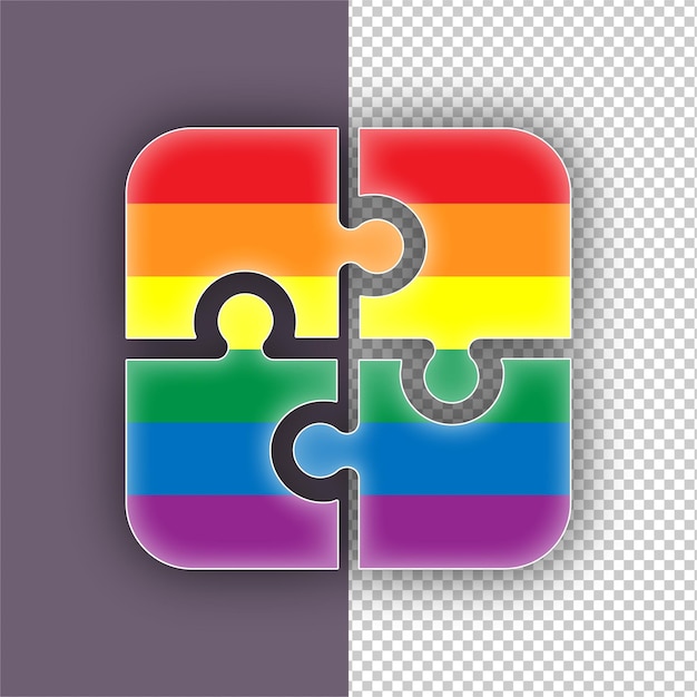 Pride LGBTQ Puzzle Icon met bewerkbare achtergrond