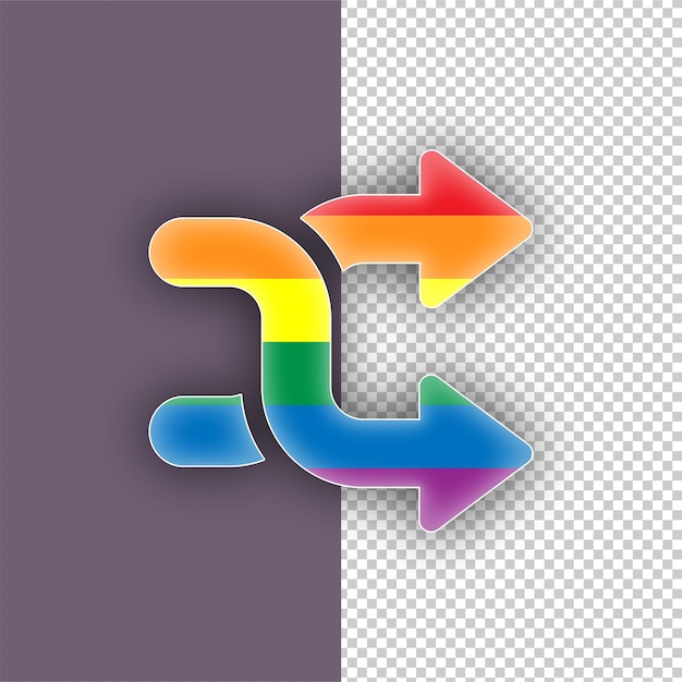 Pride LGBTQ Two Way Arrows Icon met bewerkbare achtergrond