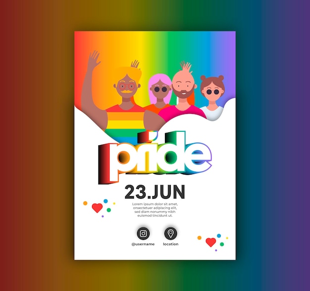 Vector pride lgbtqi event concept flyer