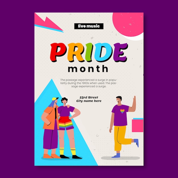 Pride maand geometrische postersjabloon