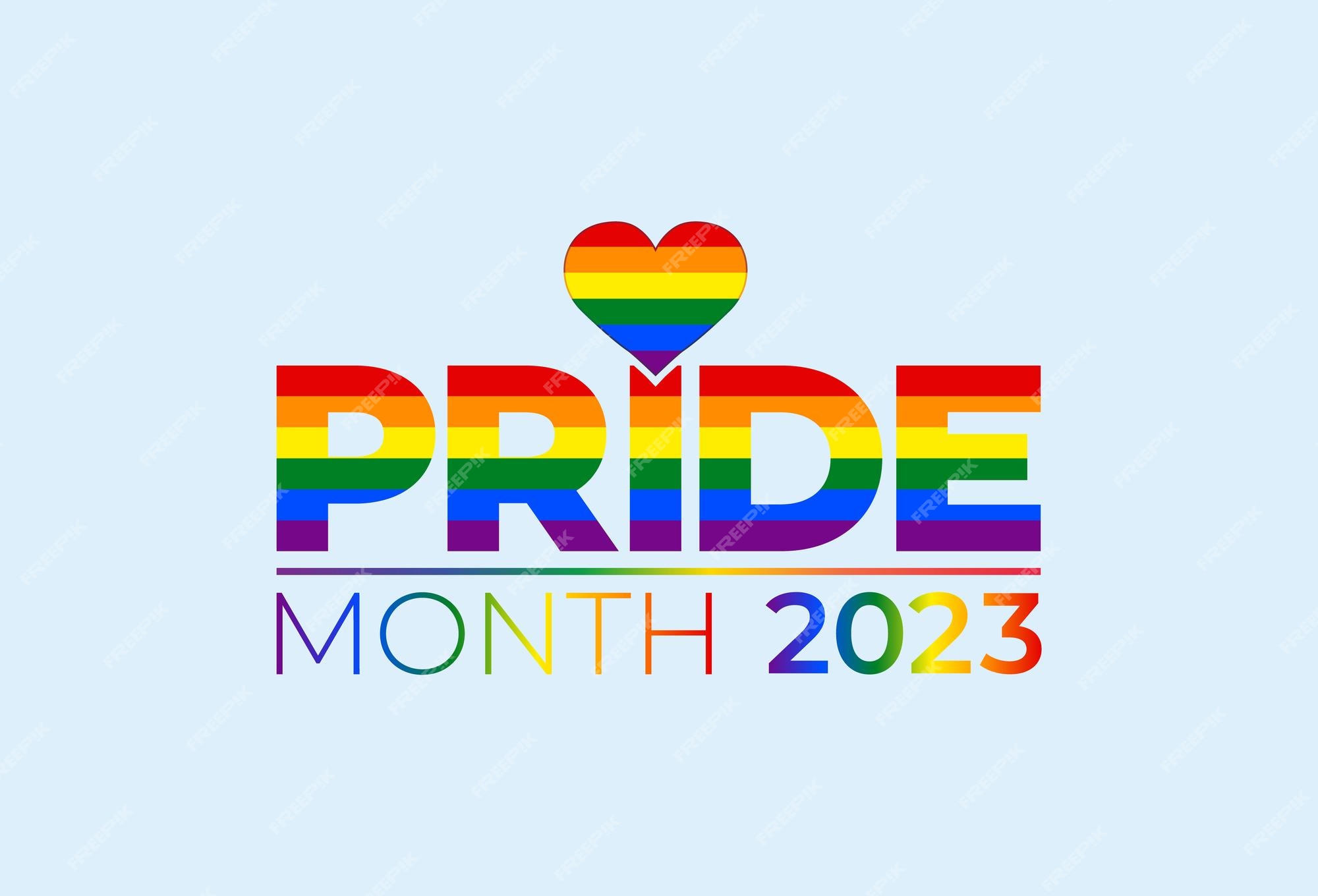 Premium Vector Pride month 2023 with a rainbow love sign. lgbt color