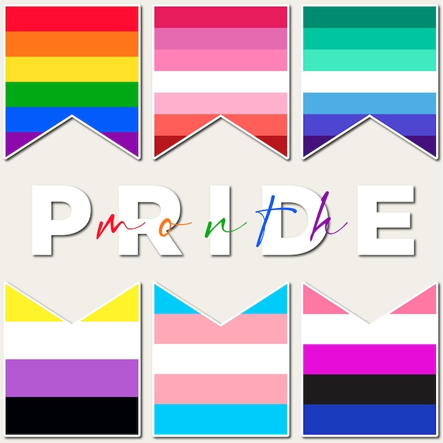 Pride month flags