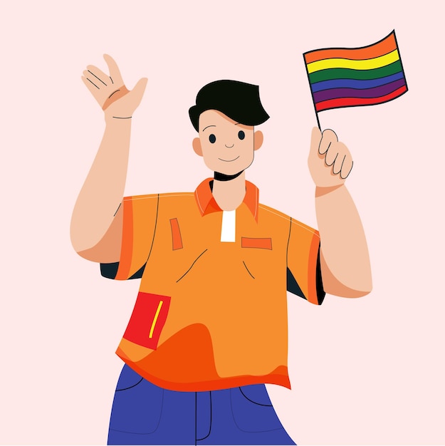 Pride month flat illustration