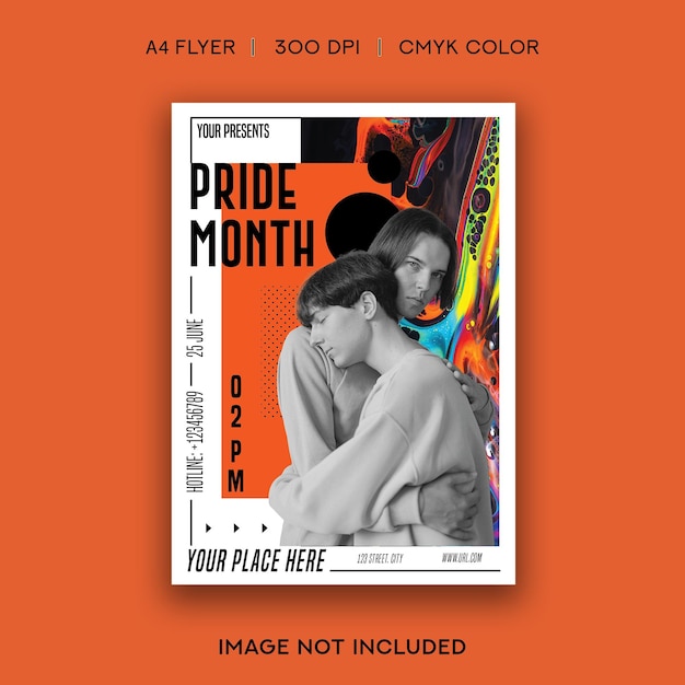 Vector pride month flyer