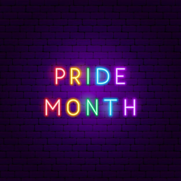 Pride Month Neon Text