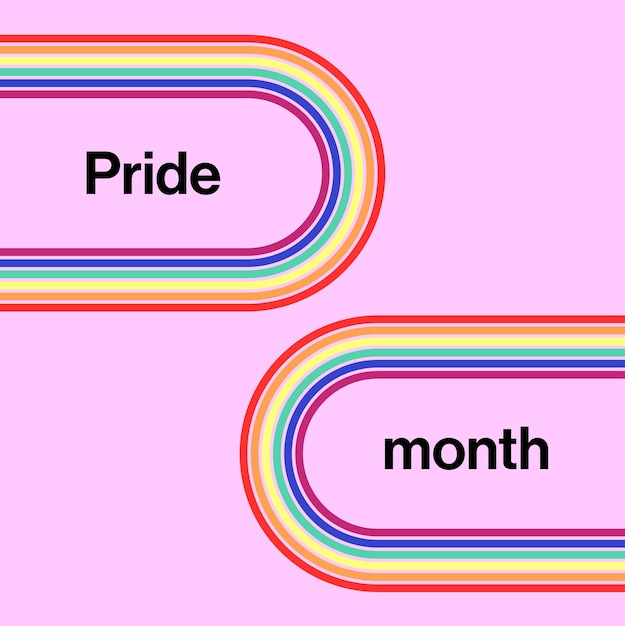 Pride month rainbow lines background