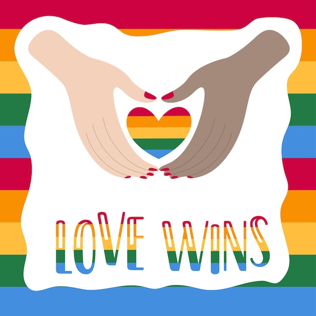 Pride month vector banner liefde wint