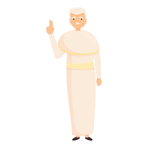 Priest white clothes icon Cartoon of Priest white clothes vector icon for web design isolated on white background