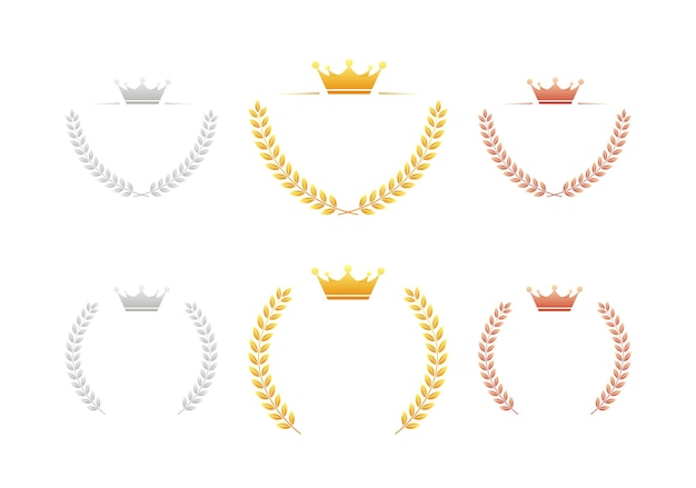Prijs gouden laurierframe krans Winnaar prijs set Vector voorraad illustratie