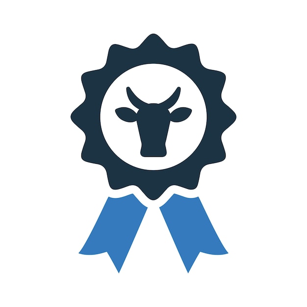 Prijs lint beste koe icoon Eenvoudige bewerkbare vector illustratie