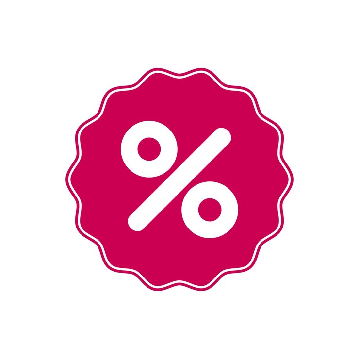 Vector prijskaartje met procentsymbool bedrijfsconcept promotionele verkoopmarketing