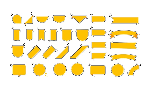 Prijskaartjes voor verkoop promotie icon set. blanco kortingslabel. vectoreps 10. geïsoleerd op transparante achtergrond.