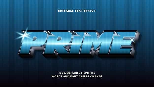 Prime editable text effect in metallic and elegant text style