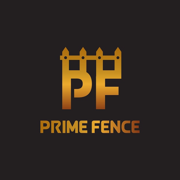 Vector prime fence logo with letter pf