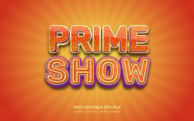 PrimeShow3D編集可能なテキストスタイル効果
