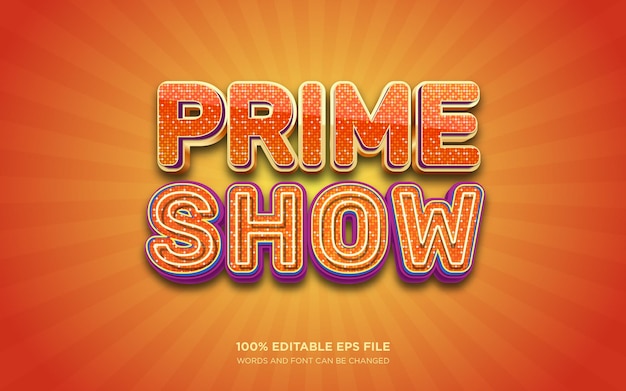 Prime Show 3D editable text style effect