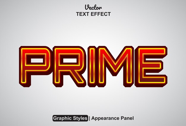 Prime text effect with graphic style and editable