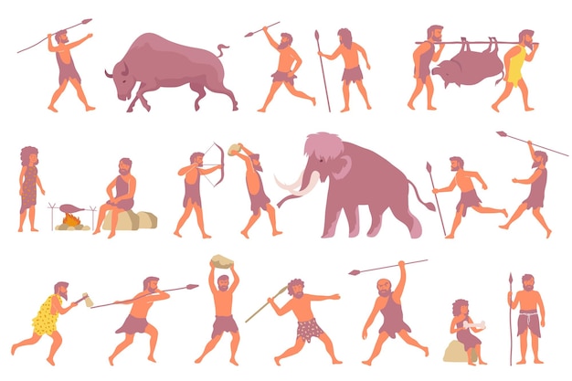 Vector primitive hunting icon set