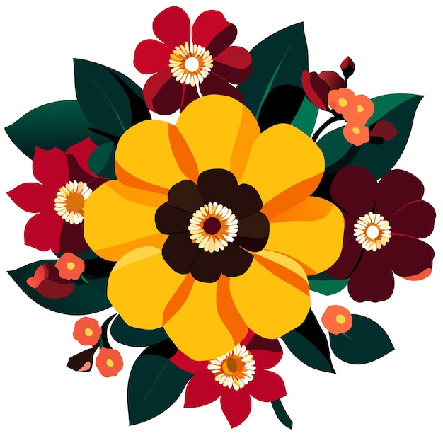 Vector primrose flower floral design graphics vector illustration