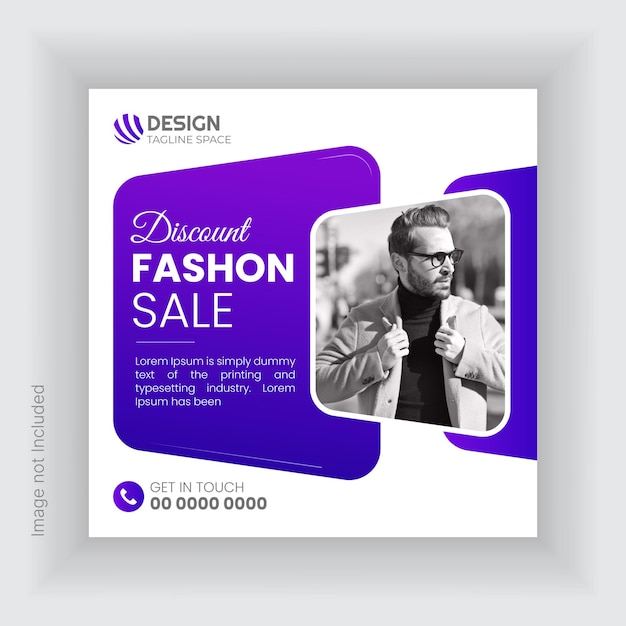 Vector primum vector discount fashion sale social media post design modern web banner template square post