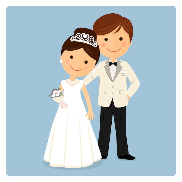 Princely style couple on blue background