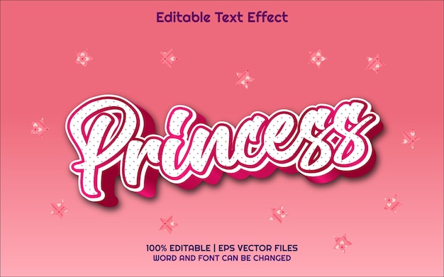 Effetto testo modificabile princess 3dxa