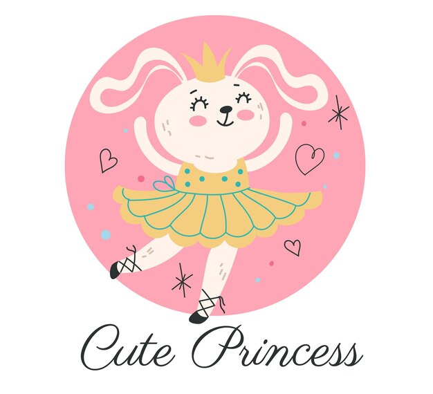 Princess animal character ballet dance concept design graphic illustration