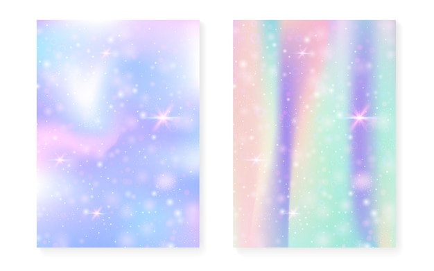 Princess background with kawaii rainbow gradient magic unicorn